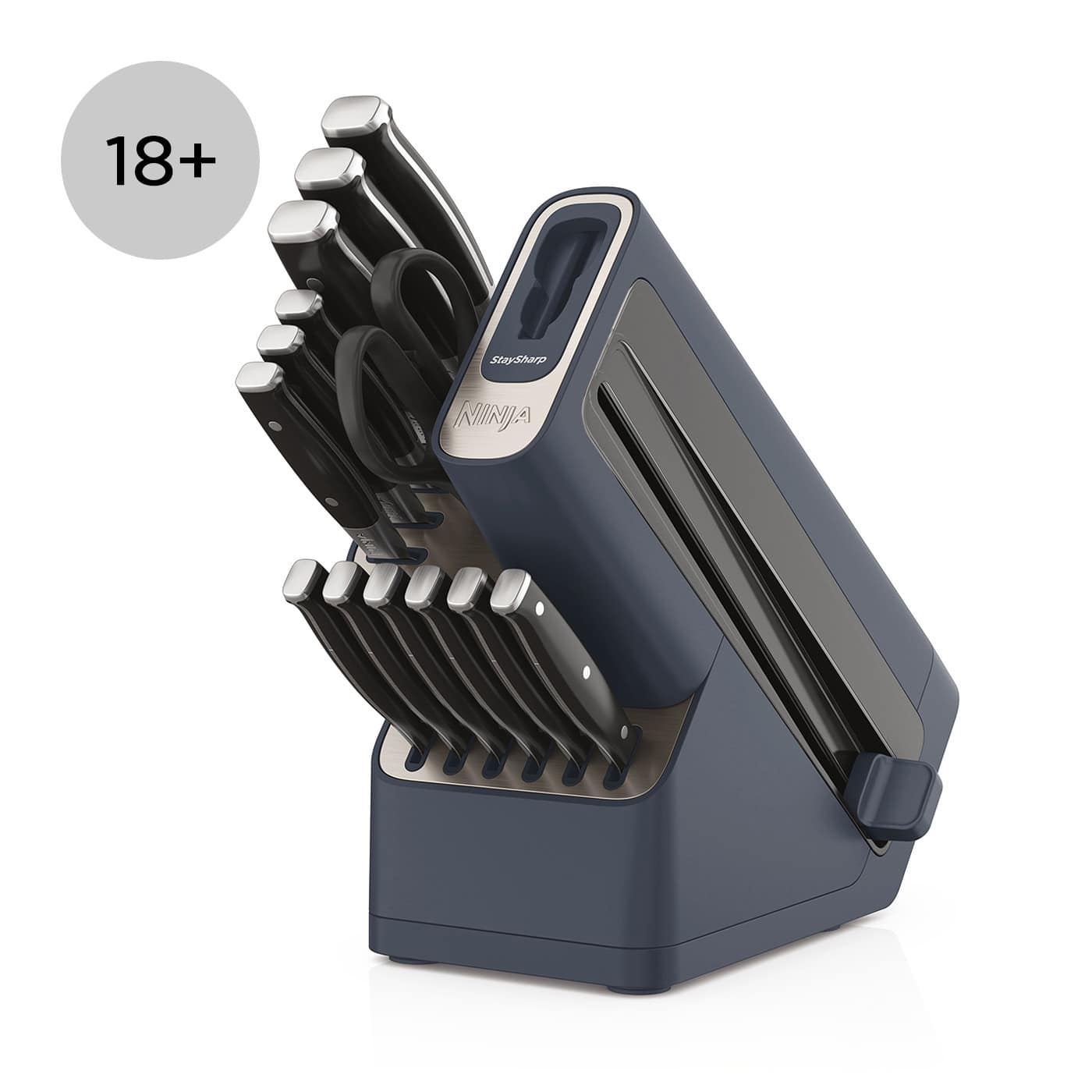 Ninja Foodi StaySharp Knife Block with Integrated Sharpener Deluxe 14-Piece Set - Cyber Space K32014UKCYD product photo