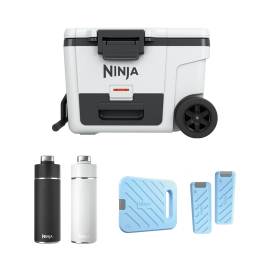 Ninja FrostVault 45QT/42L Wheeled Cooler, Ice Pack & Thirsti Bottle Bundle product photo