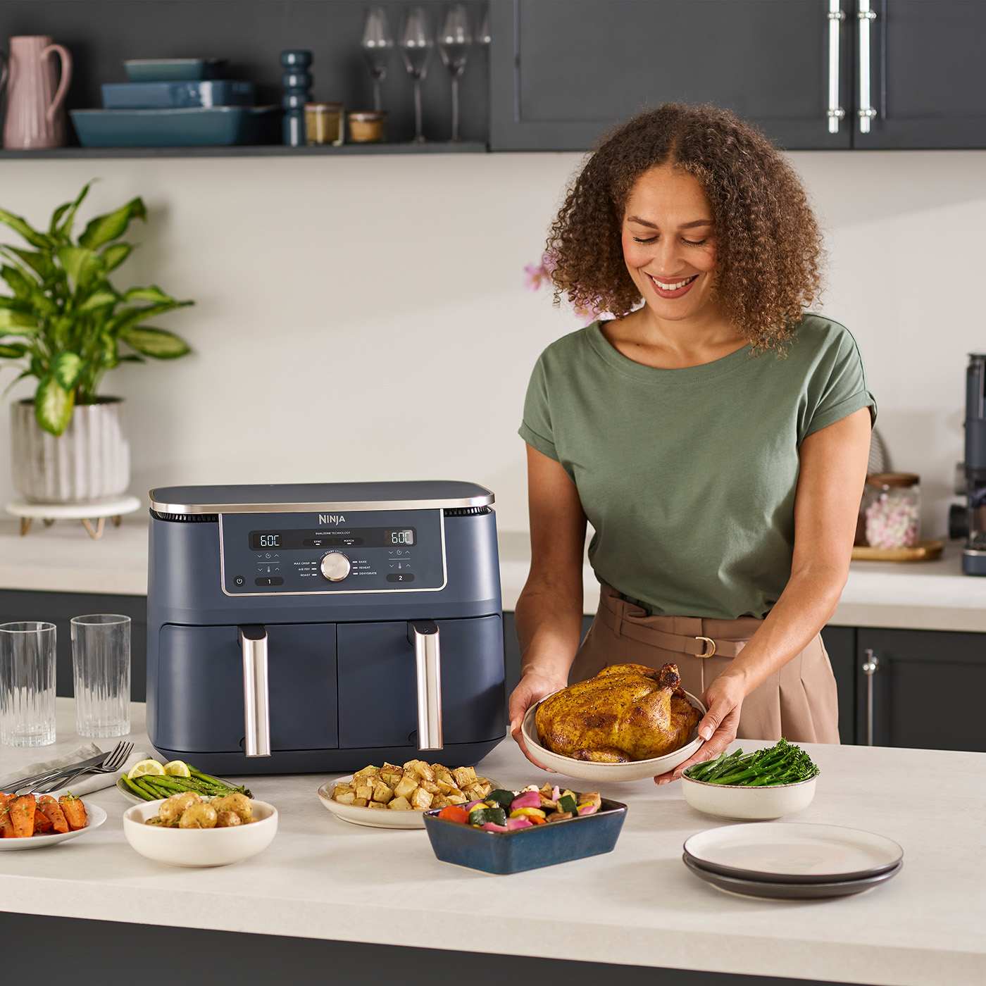 Up to 75% less fat**