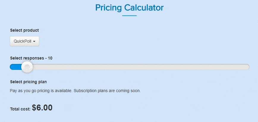 Pricing Calculator Demo